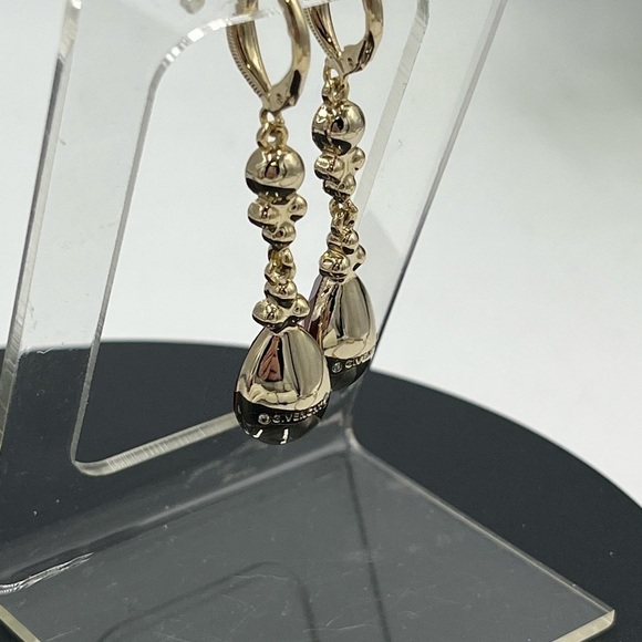 Givenchy Womens Gold Tone Red and Clear Crystal Dangle Drop Earring New - Picture 10 of 10